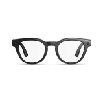 Front view of Rayban Meta Scriber Optics (Gen 2) with Solid Shiny Black frames with Clear Lenses.
