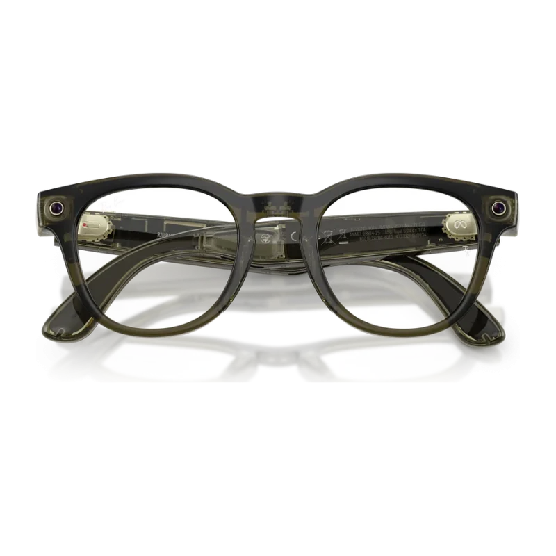 Rayban Meta Scriber Optics Gen 2 สี Transparent Dark Olive เลนส์ใส Demo Lens พับขาแว่น