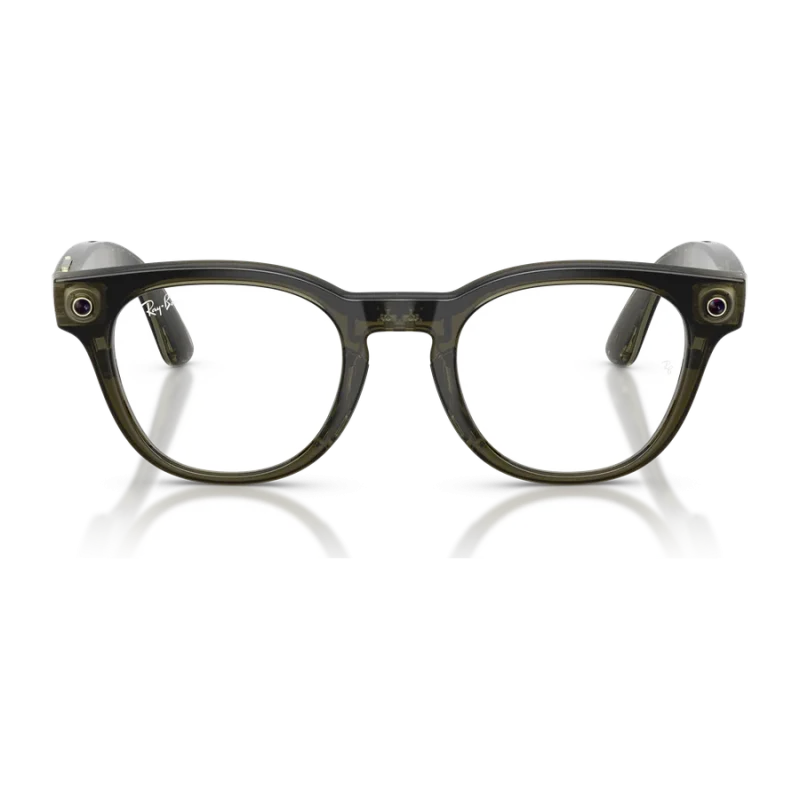 Rayban Meta Scriber Optics Gen 2 สี Transparent Dark Olive เลนส์ใส Demo Lens มุมหน้า