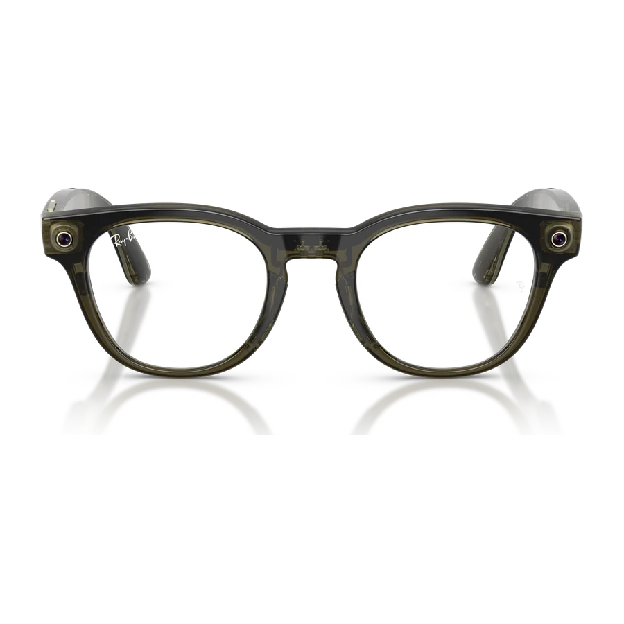 Rayban Meta Scriber Optics Gen 2 สี Transparent Dark Olive เลนส์ใส Demo Lens มุมหน้า
