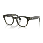 Rayban Meta Scriber Optics Gen 2 สี Transparent Dark Olive เลนส์ใส Demo Lens มุมเฉียงซ้าย