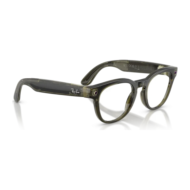rayban-meta-scriber-transparent-dark-olive-clear-gen-2-right Rayban Meta Scriber Optics Gen 2 สี Transparent Dark Olive เลนส์ใส Demo Lens มุมเฉียงขวา