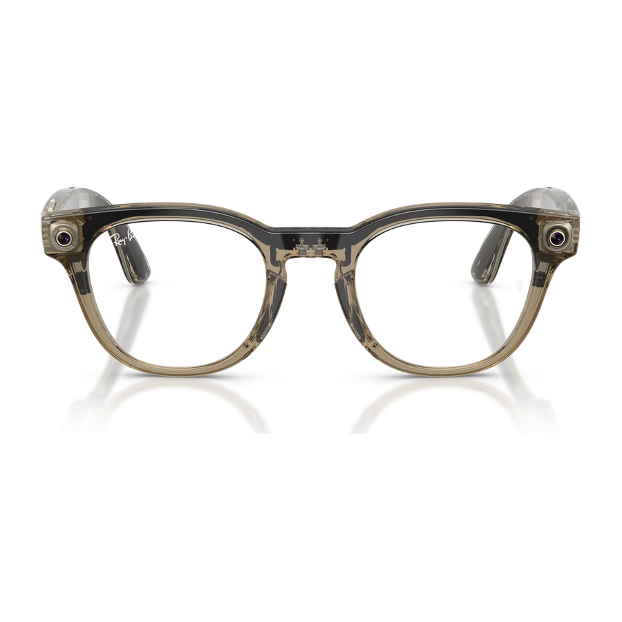 Rayban Meta Scriber Optics Gen 2 สี Transparent Stone Beige เลนส์ใส Demo Lens มุมหน้า