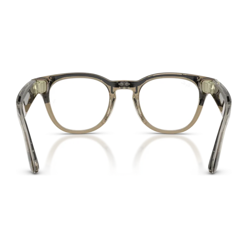 Rayban Meta Scriber Optics Gen 2 สี Transparent Stone Beige เลนส์ใส Demo Lens มุมด้านหลัง