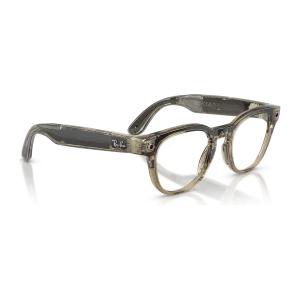 Rayban Meta Scriber Optics Gen 2 สี Transparent Stone Beige เลนส์ใส Demo Lens มุมเฉียงขวา