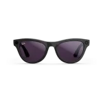 Front view of Rayban Meta glasses with Shiny Black frames with Clear to Amethyst Transitions® lenses.