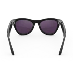 Rear view of Rayban Meta glasses with Shiny Black frames with Clear to Amethyst Transitions® lenses.