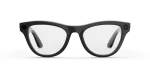 Front view of Rayban Meta glasses with Shiny Black frames with Clear lenses.