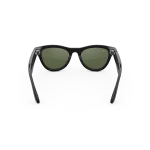 Rear view of Rayban Meta glasses with Shiny Black frames with Green sun lenses.