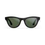 Front view of Rayban Meta glasses with Shiny Black frames with Clear to Graphite Green Transitions® lenses.
