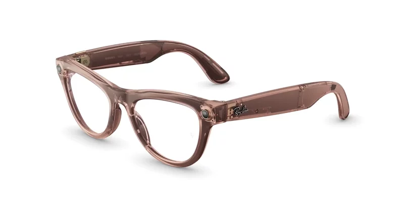 เลนส์ Rayban Meta Shiny Transparent Peach / Clear to Brown Transitions® เปลี่ยนความเข้มอัตโนมัติ