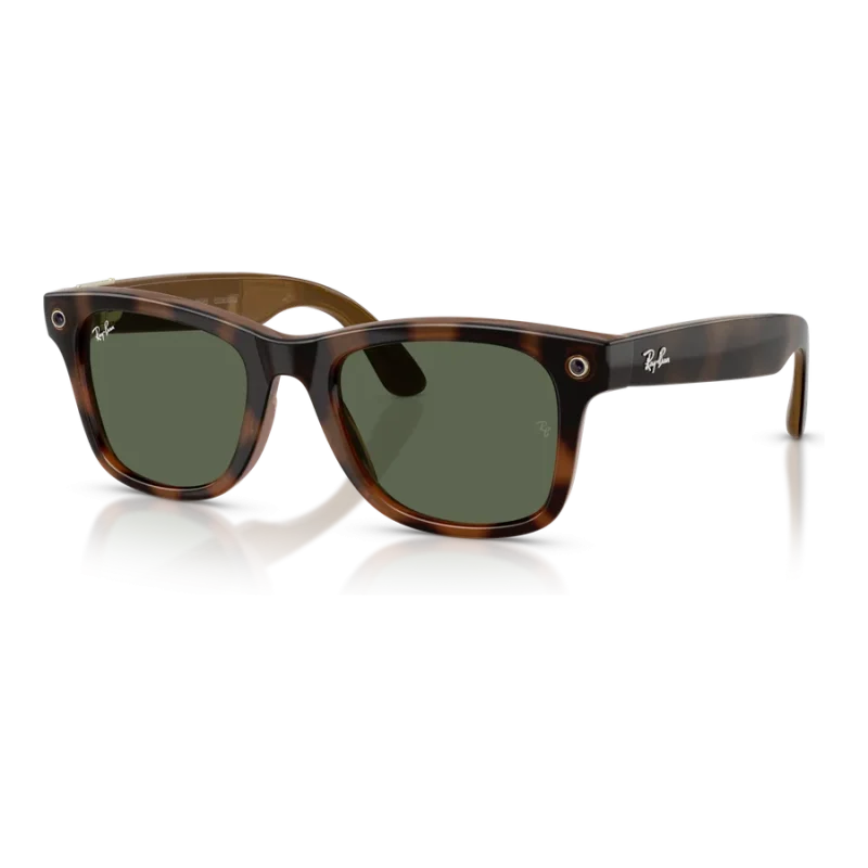 Rayban Meta Wayfarer Gen 3 สี Havana เลนส์ G-15 Green มุมเฉียงซ้าย