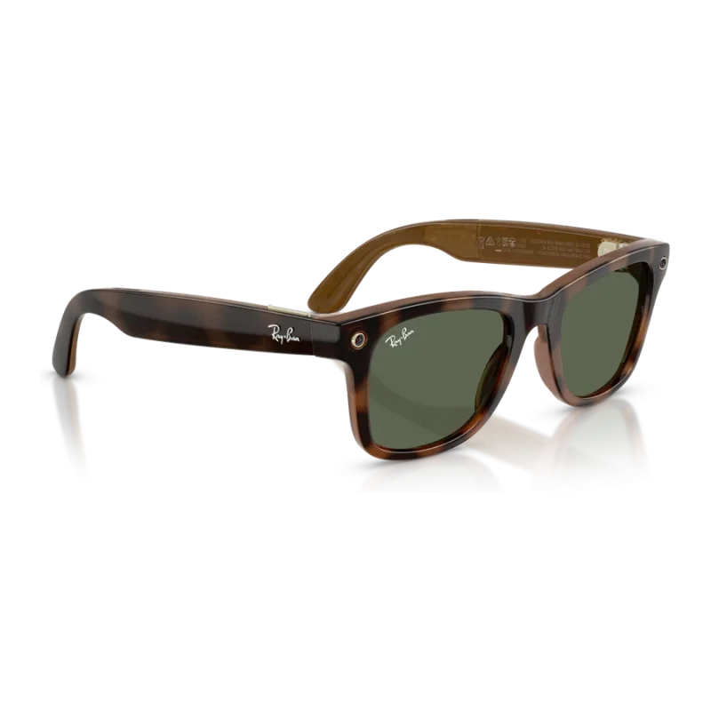 Rayban Meta Wayfarer Gen 3 สี Havana เลนส์ G-15 Green มุมเฉียงขวา Rayban Meta Wayfarer Gen 3 สี Havana เลนส์ G-15 Green มุมเฉียงขวา