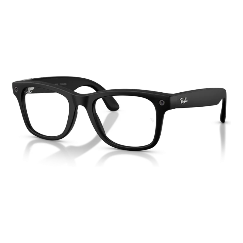 Rayban Meta Wayfarer Gen 3 สี Matte Black เลนส์ Clear BLF & AR มุมเฉียงซ้าย