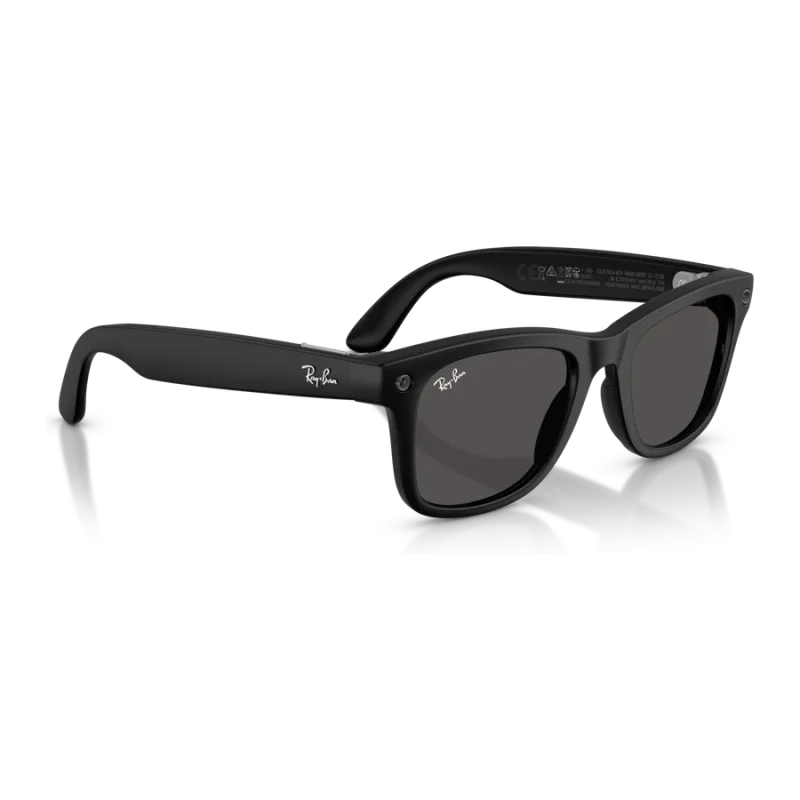Rayban Meta Wayfarer Gen 3 สี Matte Black เลนส์ Grey มุมเฉียงขวา Rayban Meta Wayfarer Gen 3 สี Matte Black เลนส์ Grey มุมเฉียงขวา
