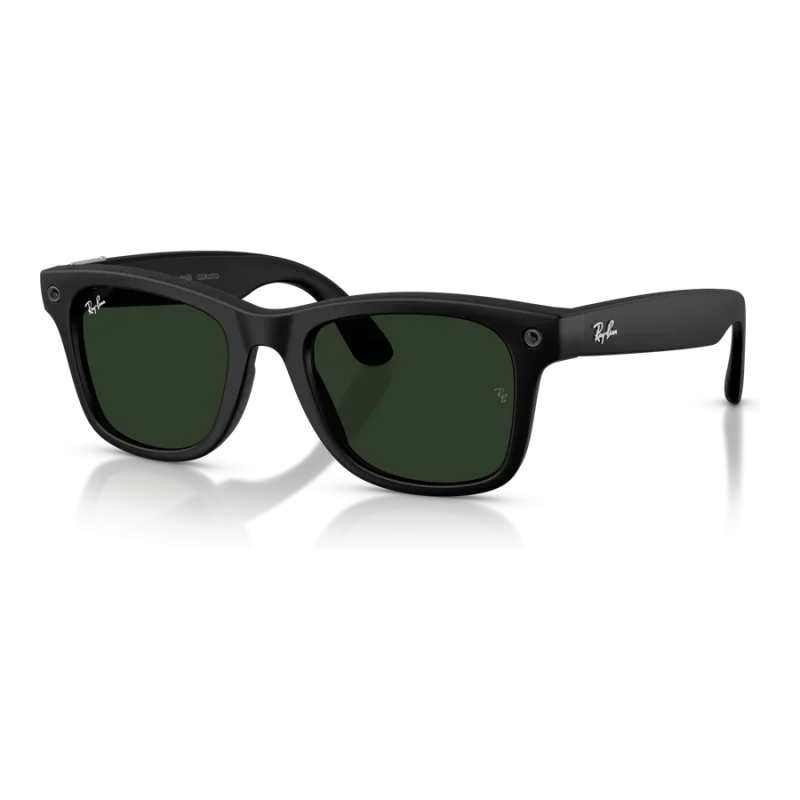 Rayban Meta Wayfarer Gen 3 สี Matte Black เลนส์ Transitions Gen S Graphite Green มุมเฉียง เลนส์เข้มเมื่อโดนแสง