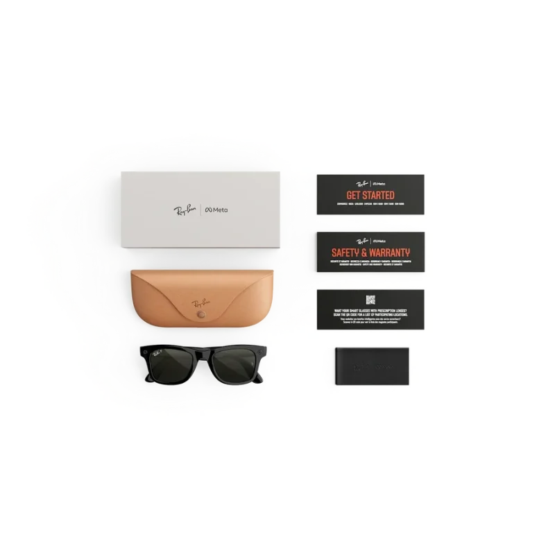 Rayban Meta Wayfarer Gen 3 สี Shiny Black เลนส์ Polarized Green อุปกรณ์ในกล่องพร้อมเคสชาร์จ