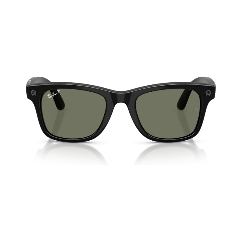 Rayban Meta Wayfarer Gen 3 สี Shiny Black เลนส์ Polarized Green มุมหน้า