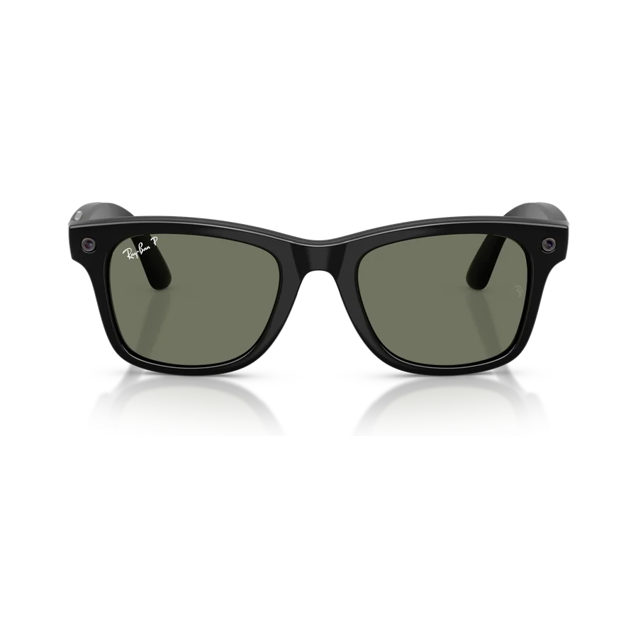 Rayban Meta Wayfarer Gen 3 สี Shiny Black เลนส์ Polarized Green มุมหน้า