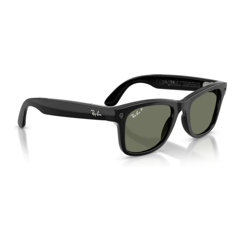 Rayban Meta Wayfarer Gen 3 สี Shiny Black เลนส์ Polarized Green มุมเฉียงขวา Rayban Meta Wayfarer Gen 3 สี Shiny Black เลนส์ Polarized Green มุมเฉียงขวา