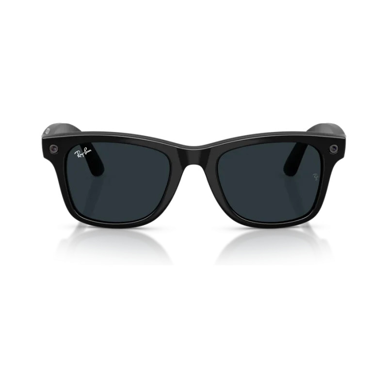 Rayban Meta Wayfarer Gen 3 สี Shiny Black เลนส์ Transitions Gen S Grey มุมหน้า เลนส์เข้มเมื่อโดนแสง