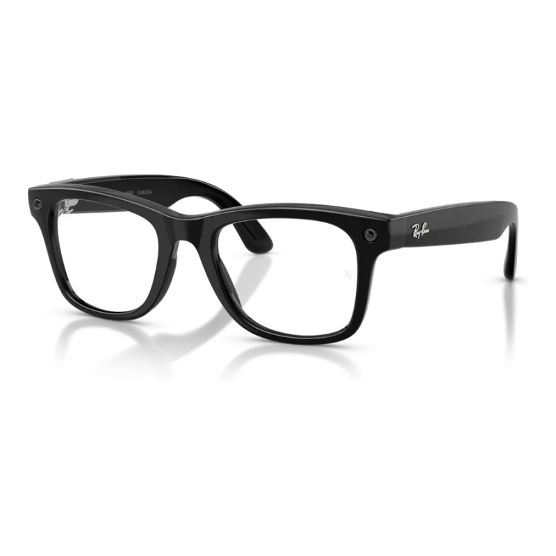 Rayban Meta Wayfarer Gen 3 สี Shiny Black เลนส์ Transitions Gen S Grey มุมเฉียงซ้าย