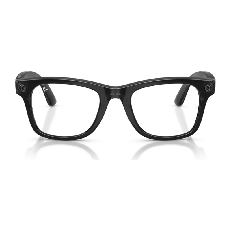 Rayban Meta Wayfarer Gen 3 สี Transparent Black เลนส์ Transitions Aquamarine มุมหน้า