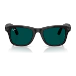 Rayban Meta Wayfarer Gen 3 สี Transparent Black เลนส์ Transitions Aquamarine มุมหน้า เลนส์ปรับเข้ม