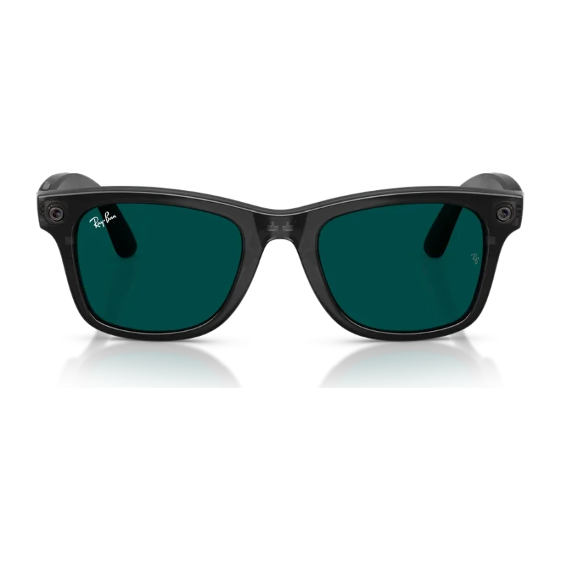Rayban Meta Wayfarer Gen 3 สี Transparent Black เลนส์ Transitions Aquamarine มุมหน้า เลนส์ปรับเข้ม