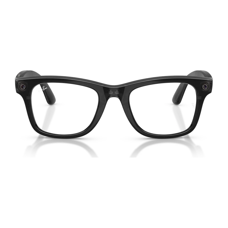 Rayban Meta Wayfarer Gen 3 สี Transparent Black เลนส์ Transitions Aquamarine มุมหน้า