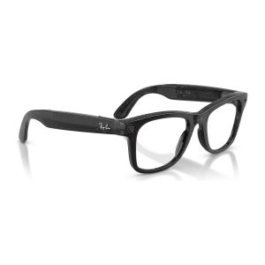 Rayban Meta Wayfarer Gen 3 สี Transparent Black เลนส์ Transitions Aquamarine มุมเฉียงขวา
