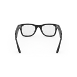Rear view of Rayban Meta Wayfarer glasses with Matt Black frames with Clear lenses.