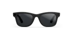 Front view of Rayban Meta Wayfarer glasses with Matt Black frames with Clear to Grey Transitions® lenses.