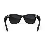 Rear view of Rayban Meta Wayfarer glasses with Matt Black frames with Gradient Graphite lenses.