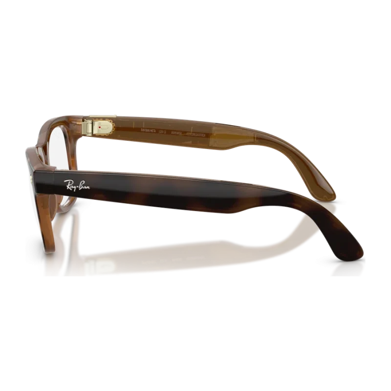 Rayban Meta Wayfarer Optics Gen 3 สี Havana เลนส์ใส Demo Lens มุมด้านข้าง