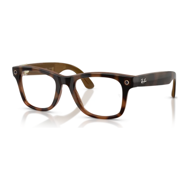 Rayban Meta Wayfarer Optics Gen 3 สี Havana เลนส์ใส Demo Lens มุมเฉียงซ้าย