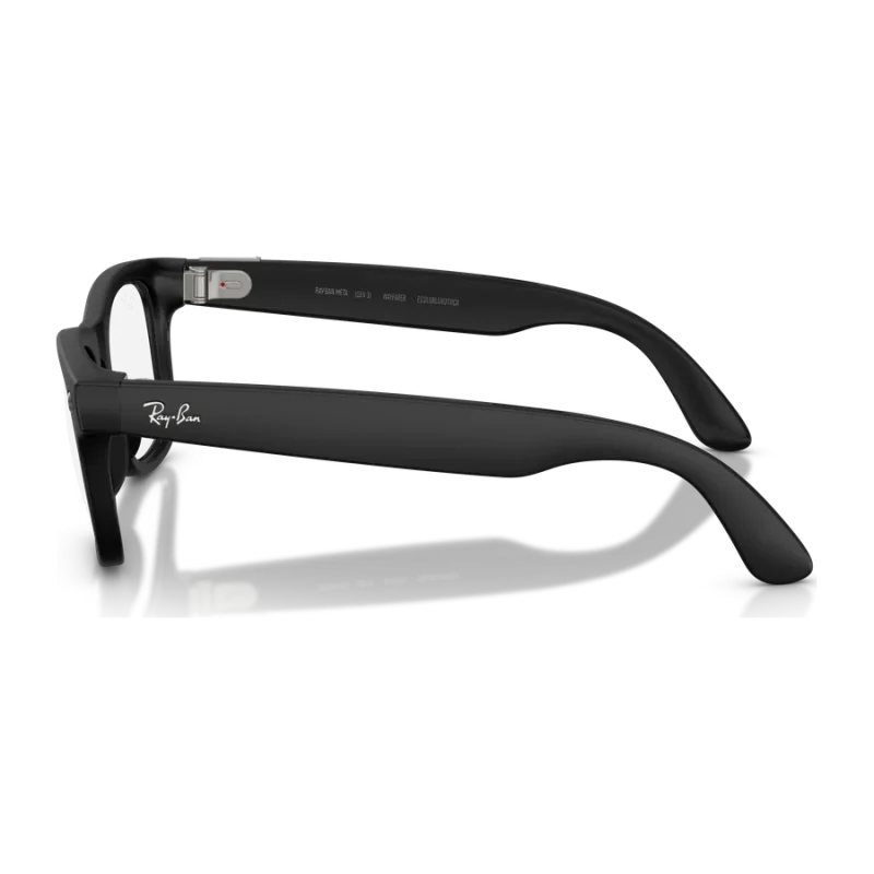 Rayban Meta Wayfarer Optics Gen 3 สี Matte Black เลนส์ใส Demo Lens มุมด้านข้าง