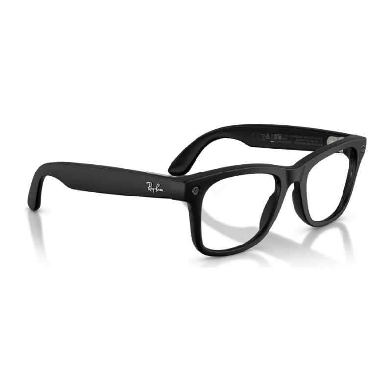 Rayban Meta Wayfarer Optics Gen 3 สี Matte Black เลนส์ใส Demo Lens มุมเฉียงขวา