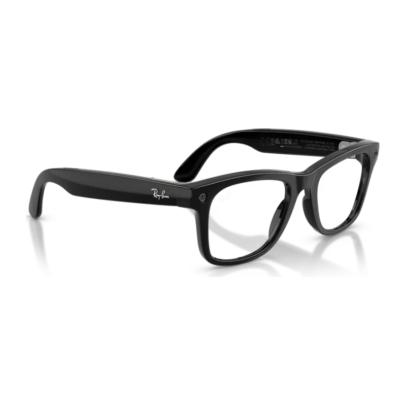 rayban-meta-wayfarer-optics-gen-3-shiny-black-clear-right Rayban Meta Wayfarer Optics Gen 3 สี Shiny Black เลนส์ใส Demo Lens มุมเฉียงขวา