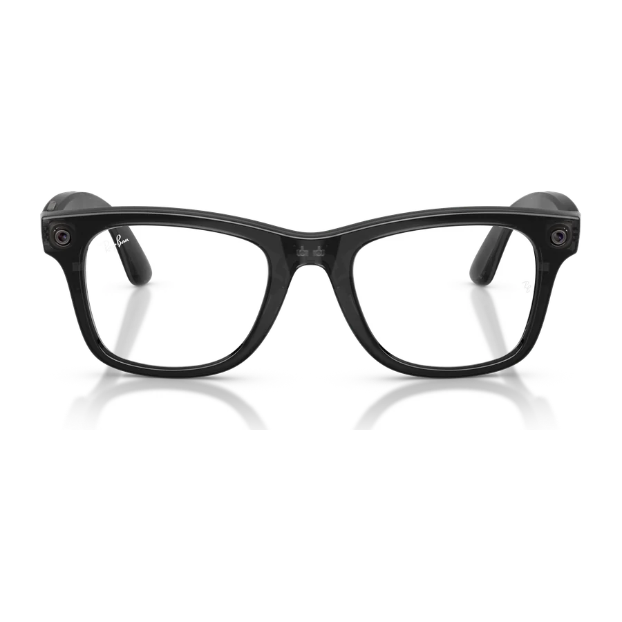 Rayban Meta Wayfarer Optics Gen 3 สี Transparent Black เลนส์ใส Demo Lens มุมหน้า