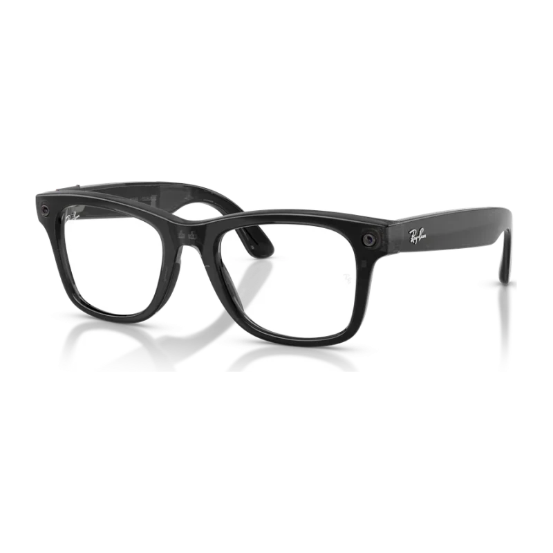Rayban Meta Wayfarer Optics Gen 3 สี Transparent Black เลนส์ใส Demo Lens มุมเฉียงซ้าย
