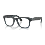 Rayban Meta Wayfarer Optics Gen 3 สี Transparent Matte Ocean Blue เลนส์ใส Demo Lens มุมเฉียงซ้าย