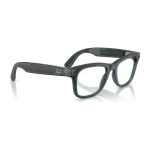 Rayban Meta Wayfarer Optics Gen 3 สี Transparent Matte Ocean Blue เลนส์ใส Demo Lens มุมเฉียงขวา