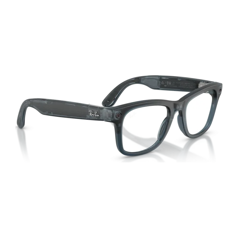 rayban-meta-wayfarer-optics-gen-3-transparent-matte-ocean-blue-clear-right Rayban Meta Wayfarer Optics Gen 3 สี Transparent Matte Ocean Blue เลนส์ใส Demo Lens มุมเฉียงขวา
