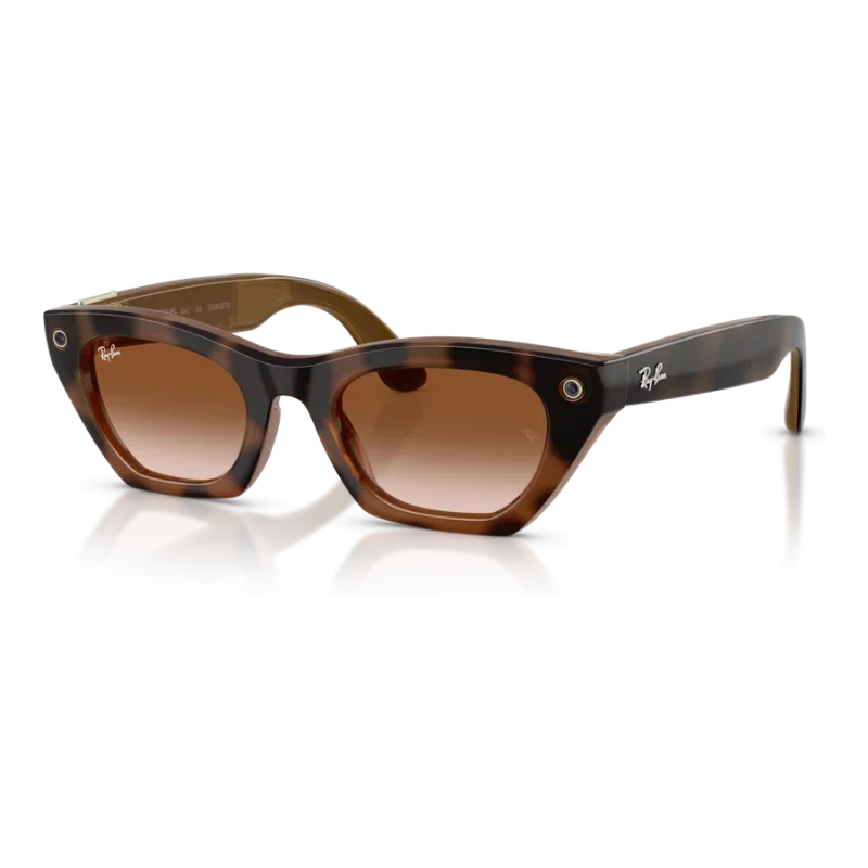 Rayban Meta Zena Gen 3 สี Havana เลนส์ Gradient Brown มุมเฉียงซ้าย