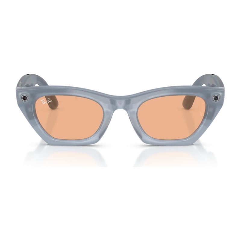 Rayban Meta Zena Gen 3 สี Milky Grey Lilac เลนส์ Transitions Copper มุมหน้า เลนส์ปรับเข้ม