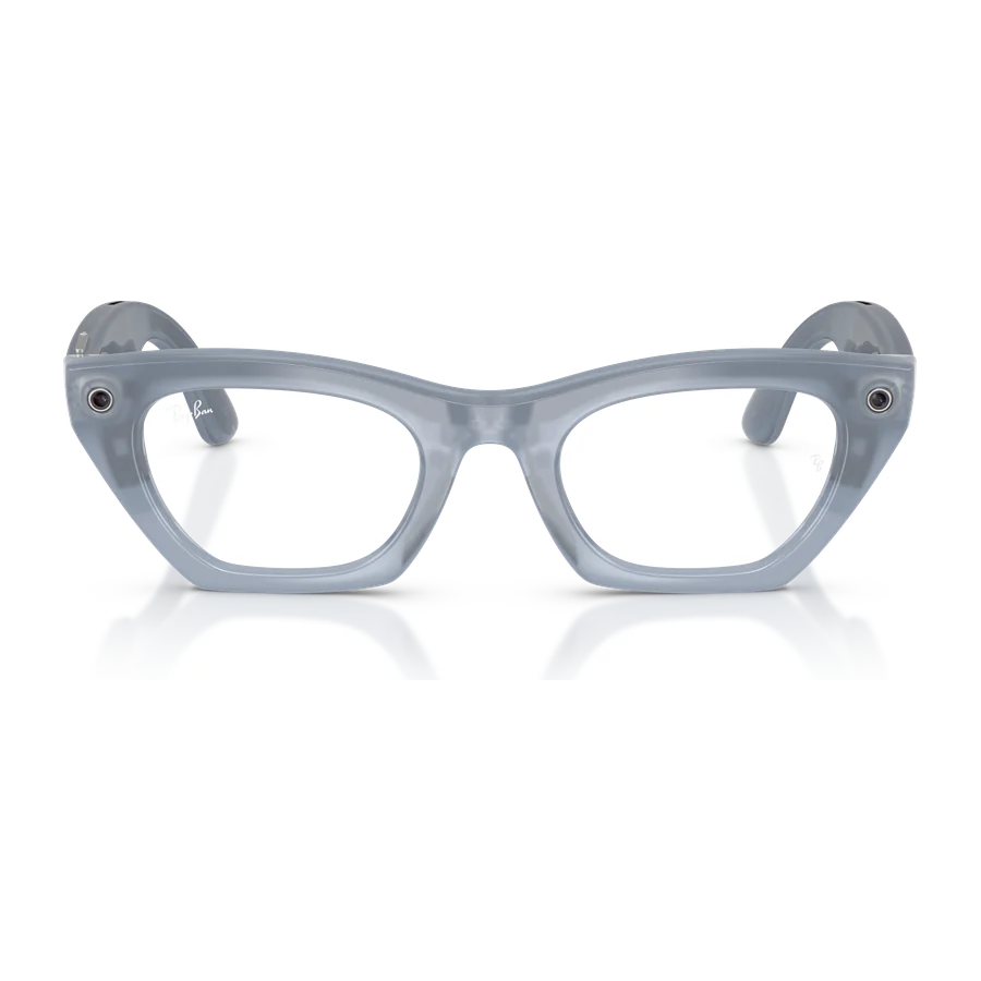 Rayban Meta Zena Gen 3 สี Milky Grey Lilac เลนส์ Transitions Copper มุมหน้า
