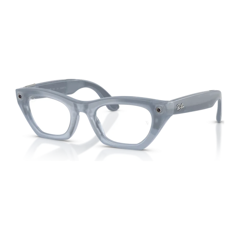 Rayban Meta Zena Gen 3 สี Milky Grey Lilac เลนส์ Transitions Copper มุมเฉียงซ้าย