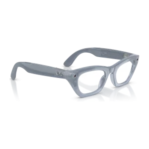 Rayban Meta Zena Gen 3 สี Milky Grey Lilac เลนส์ Transitions Copper มุมเฉียงขวา