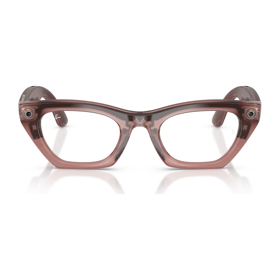 Rayban Meta Zena Gen 3 สี Milky Pink Blush เลนส์ Transitions Grey มุมหน้า